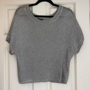 Vince silver metallic top